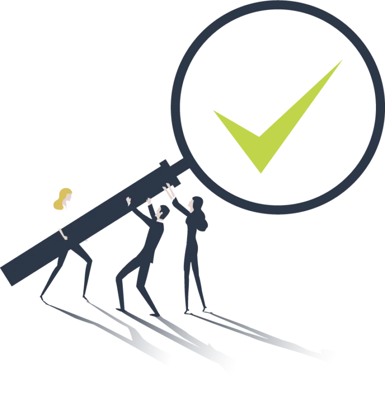 AuditingTransparent_c1d54a-768x814.png Illustration: Lupe mit Häkchen – Prüfung und Qualitätssicherung bei IStB