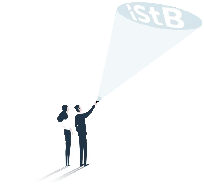 SpotlightIStBSchwarz_mod2.png Illustration: Scheinwerfer wird auf den Namen IStB gerichtet – Spotlight auf die Steuerkanzlei